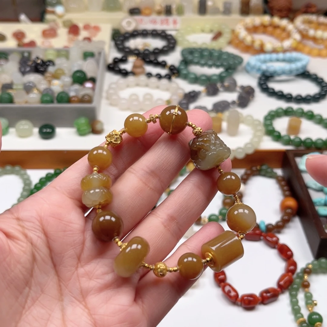 和田玉未镶嵌手链单圈手串