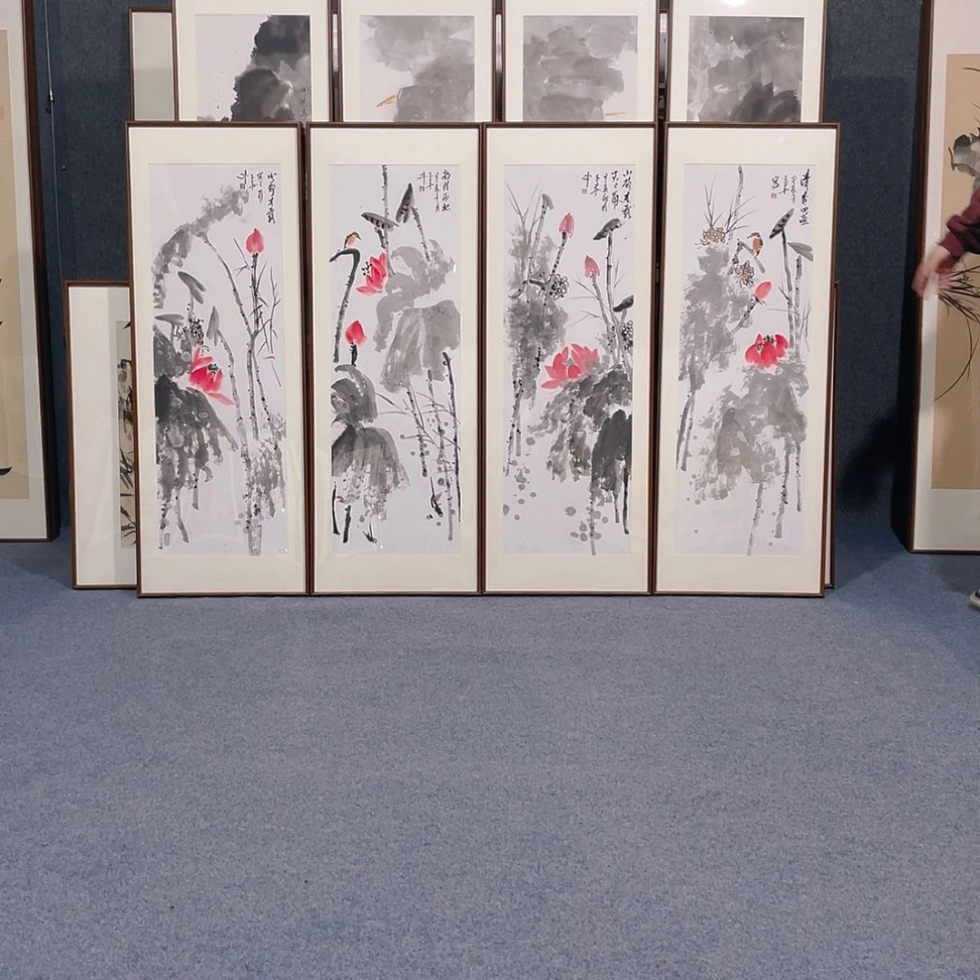国画手绘作品带框