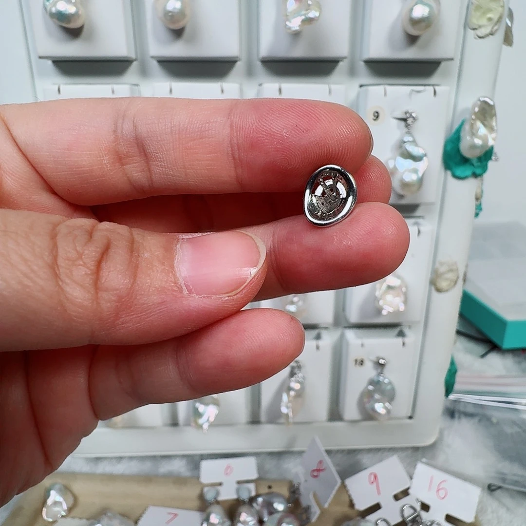 建***）淡水珍珠银S925镶嵌颈饰