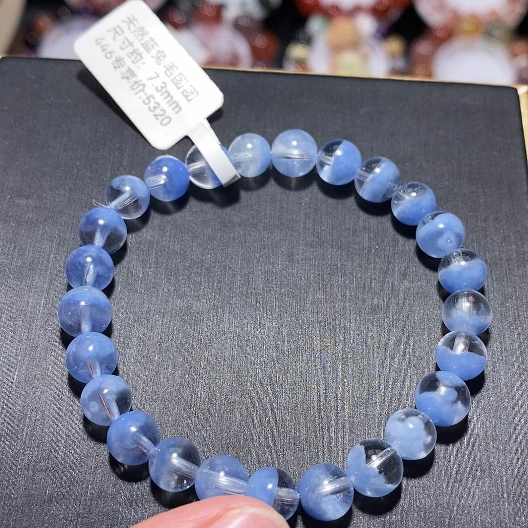 未镶嵌手链水晶F蓝兔毛7.3