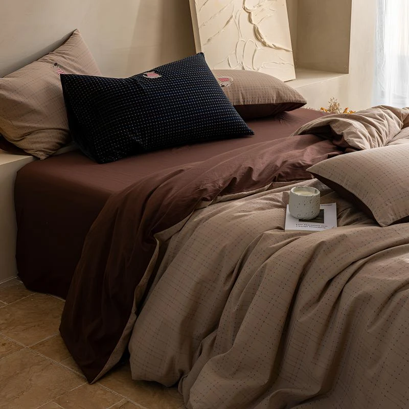 新款全棉提花四件套高级感学生宿柔软单人宿舍纯棉床单被套三件套