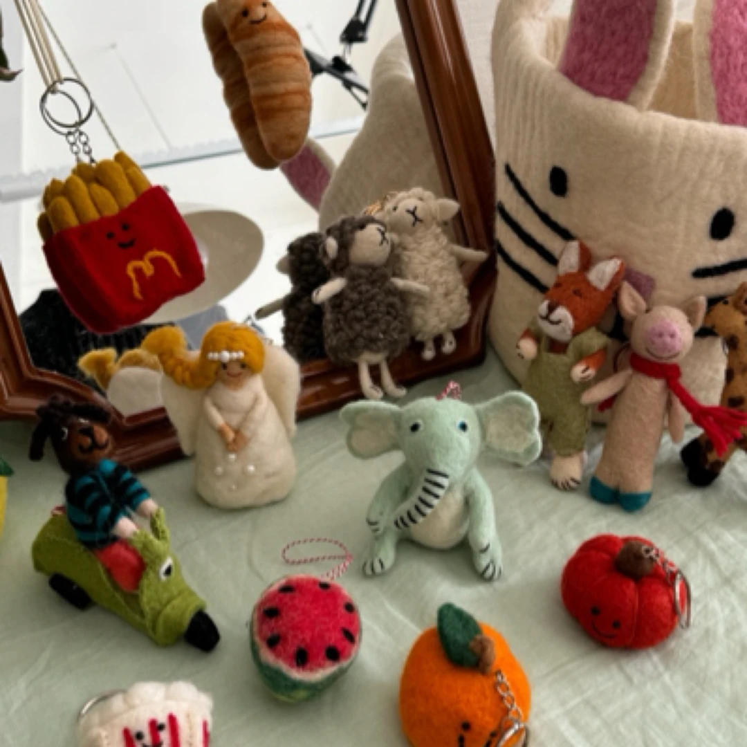 【直播扣号】手工毡乖萌可爱兔子玩偶包挂钥匙扣精致装饰品挂件毛毡