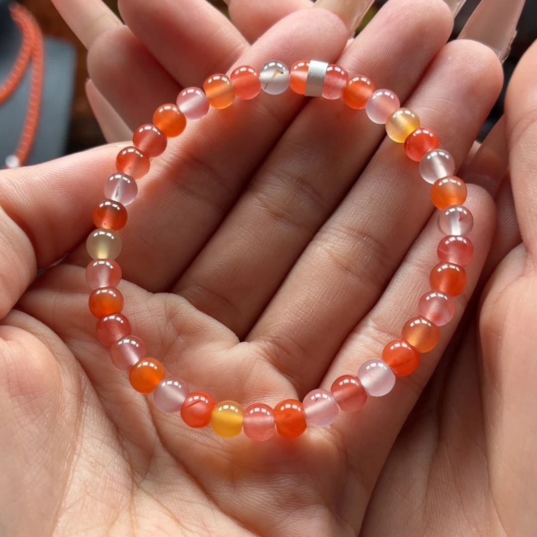 南红玛瑙未镶嵌手串原矿保山南红杨柳多宝手串卡5+