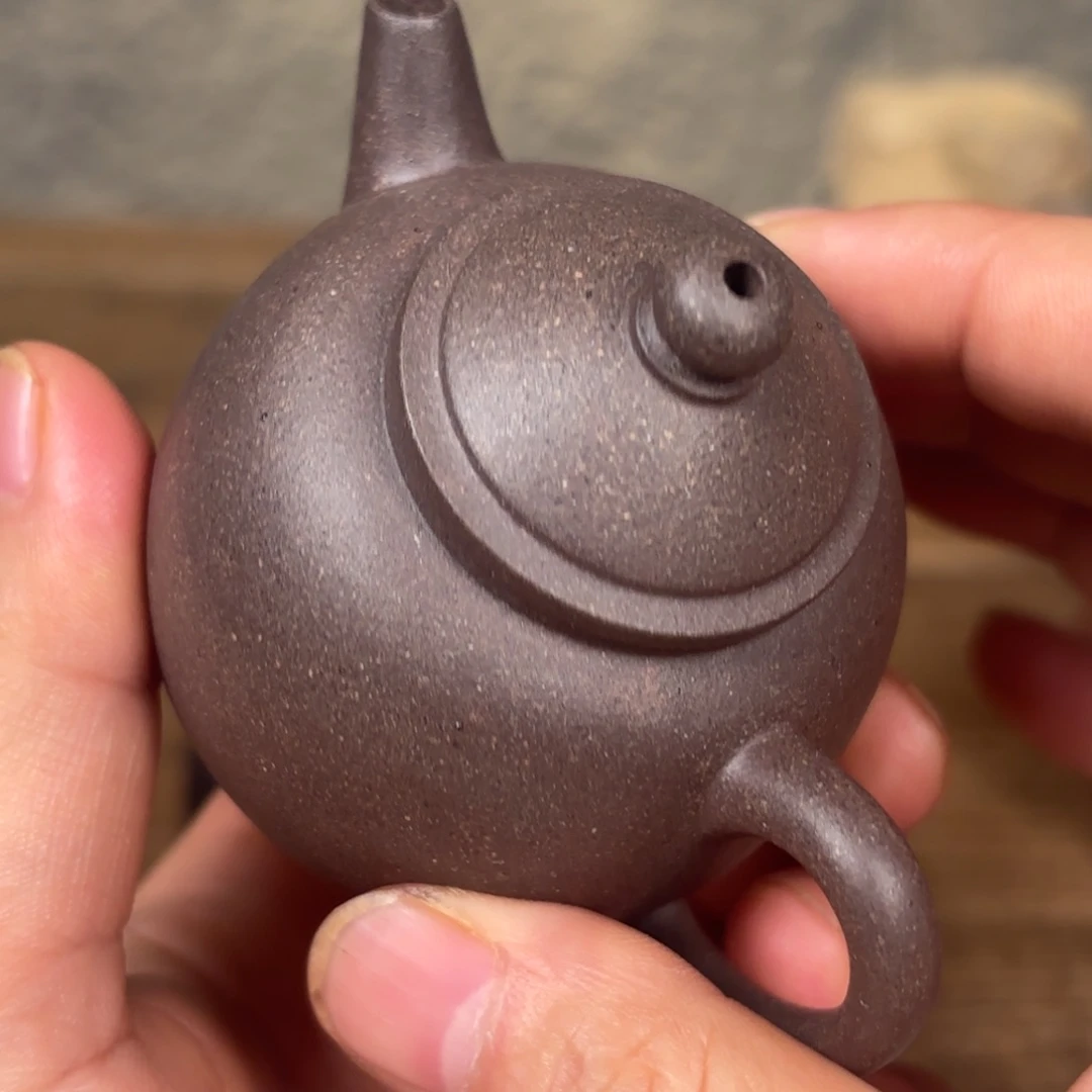 茶壶紫砂巨轮紫泥