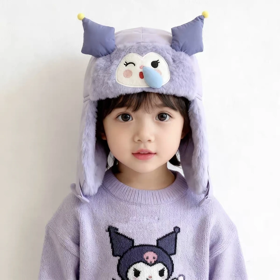 儿童雷锋帽子男童秋冬加绒防风套头帽卡通女童宝宝护耳东北防寒帽