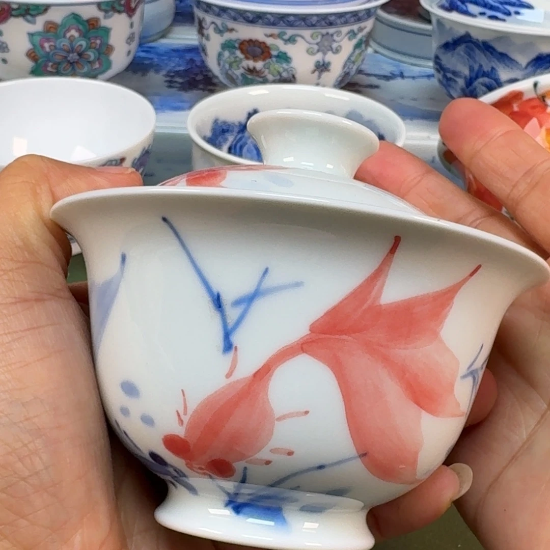 陶瓷景德镇纯手绘茶具圆圆254