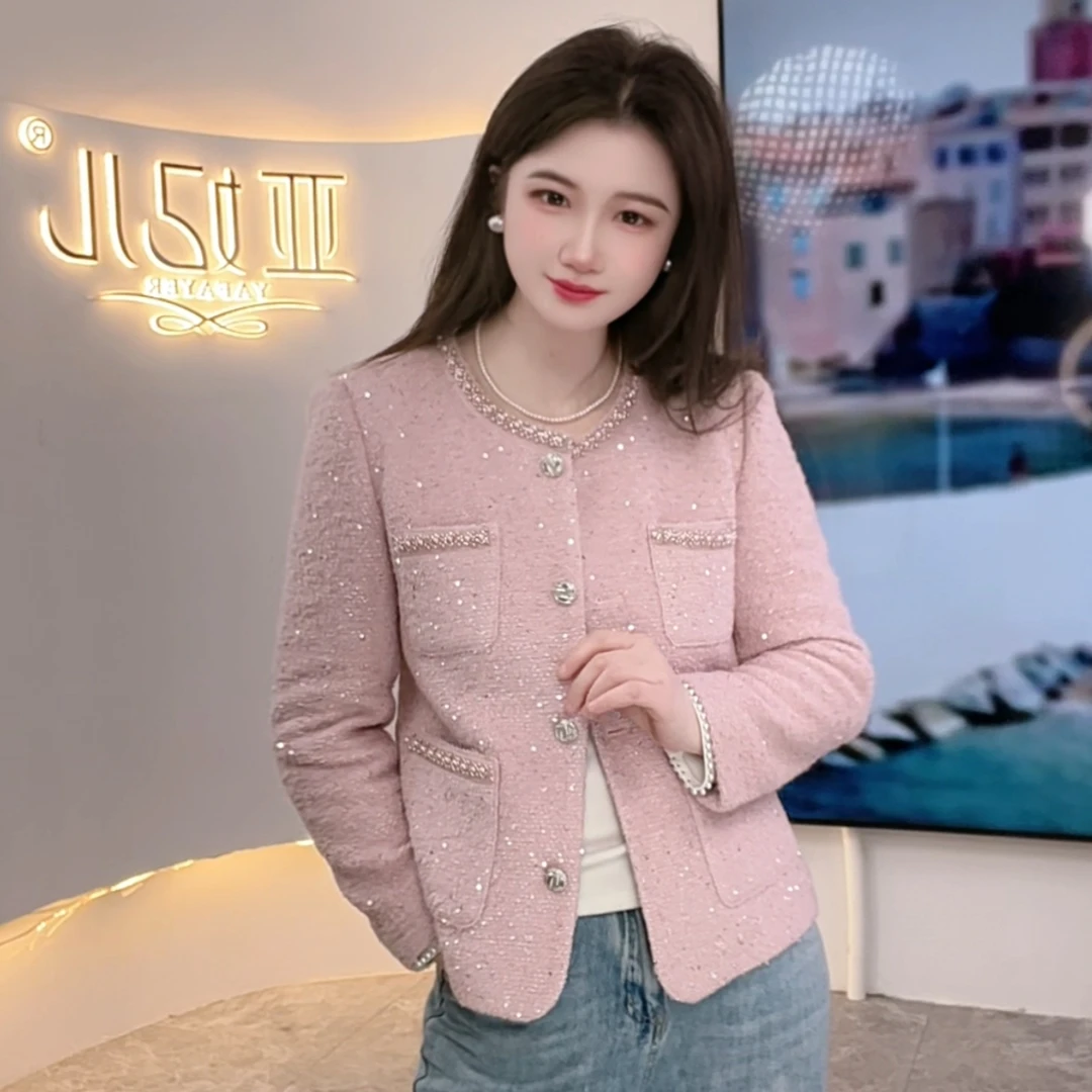 2025春季新品短外套推荐长袖上衣小香风气质时尚百搭简约设#00R