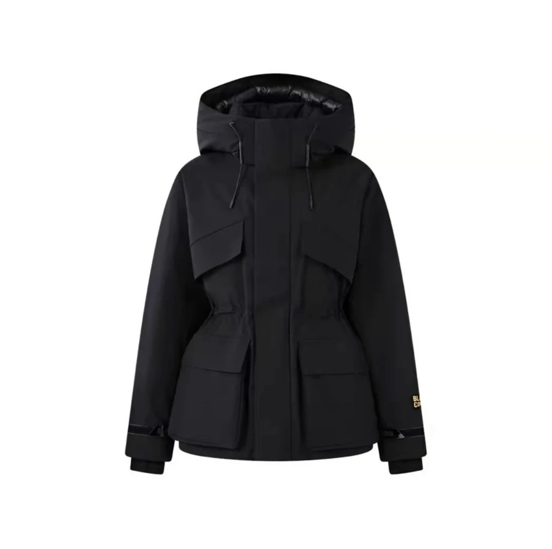 黑金杨幂同款五防蓄热恒温鹅绒服气质外套保暖羽绒服6668