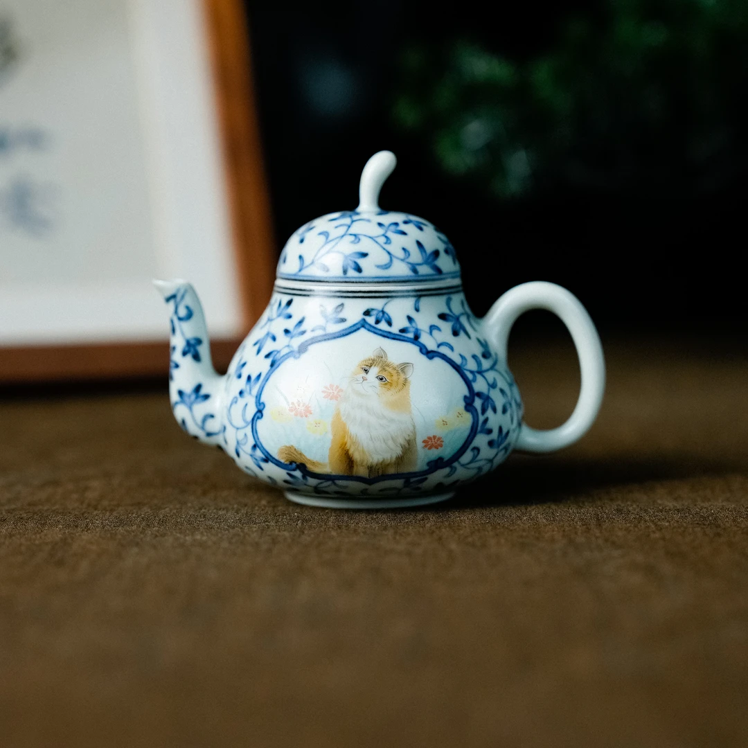 【霖溪】橘猫小梨壶  100ml（霖溪0058）预售