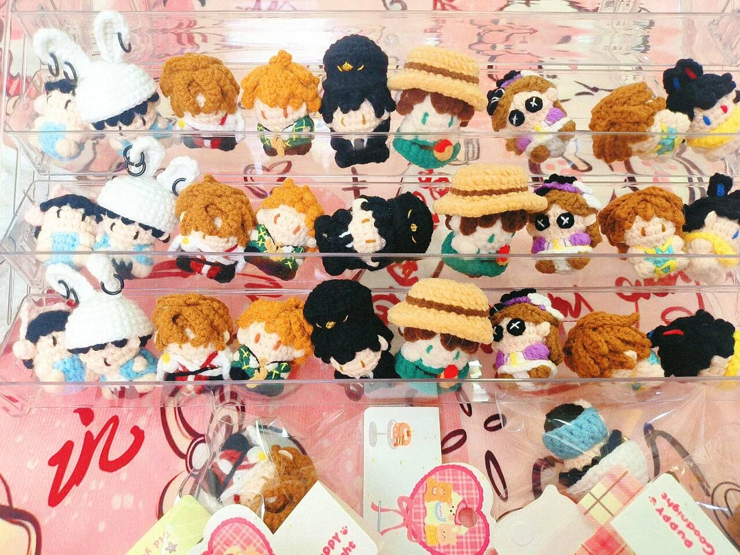 手工编织人物软糖针织摆件diy产品