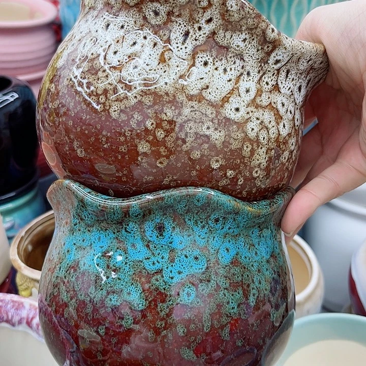 多肉绿植陶瓷花盆9.9包邮，有孔