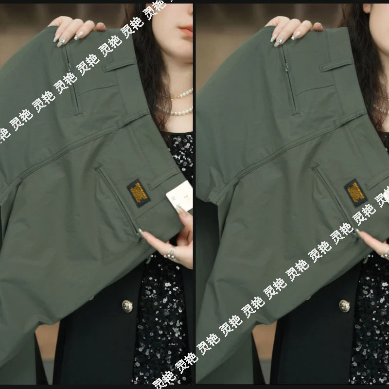 夏季薄款男士透气户外战术型软壳工装裤-高腰宽松大直筒5092新