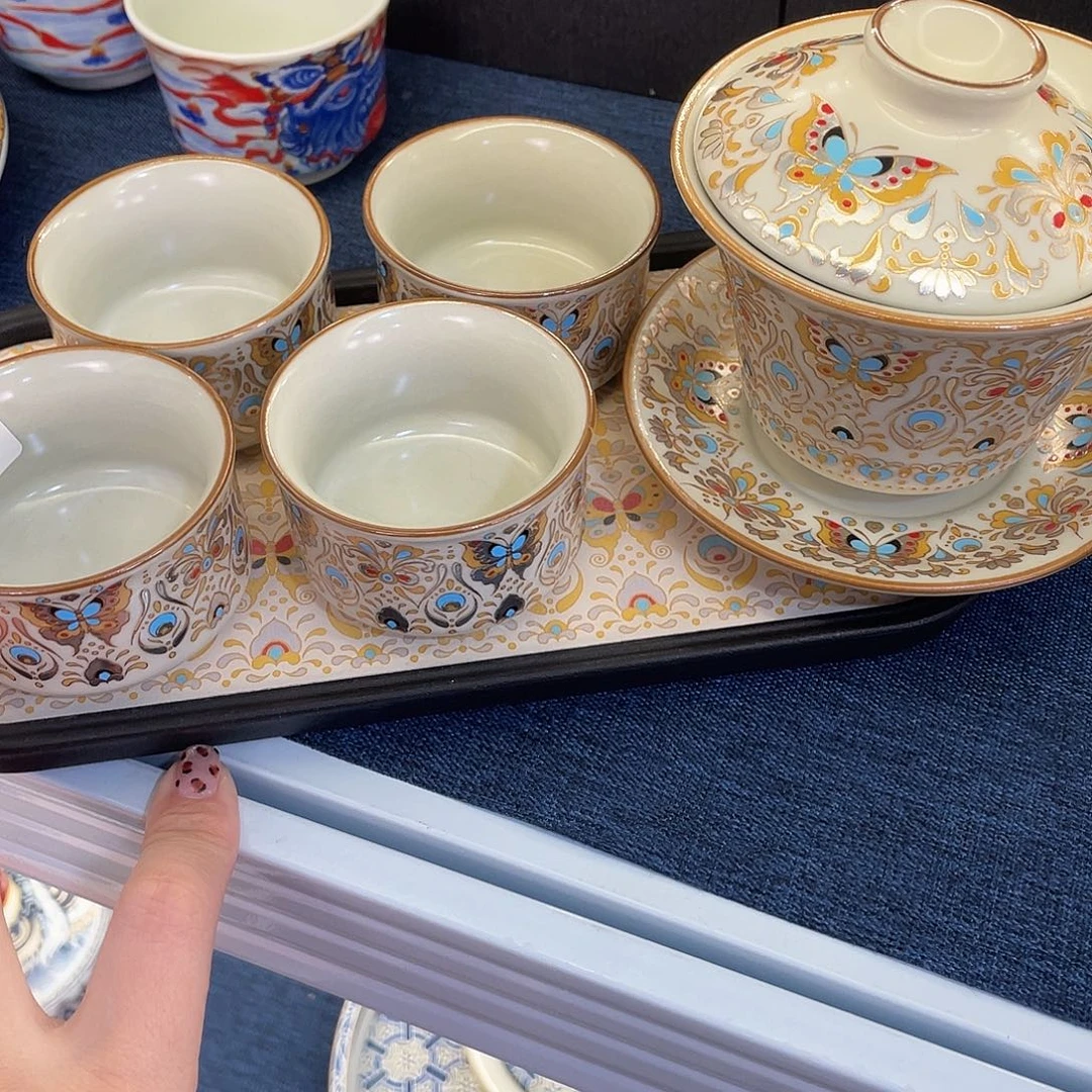 陶景德陶瓷盖碗茶具