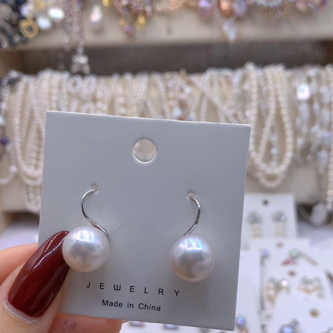 淡水珍珠耳饰银S925镶嵌用****3
