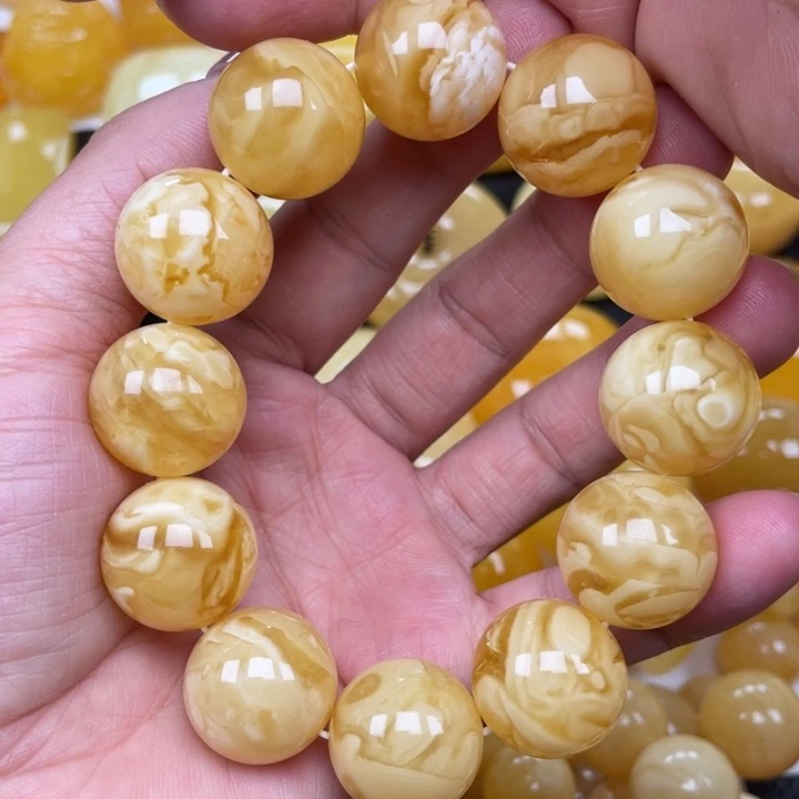 裸石蜜蜡未镶嵌蜜蜡19手串重47.8克