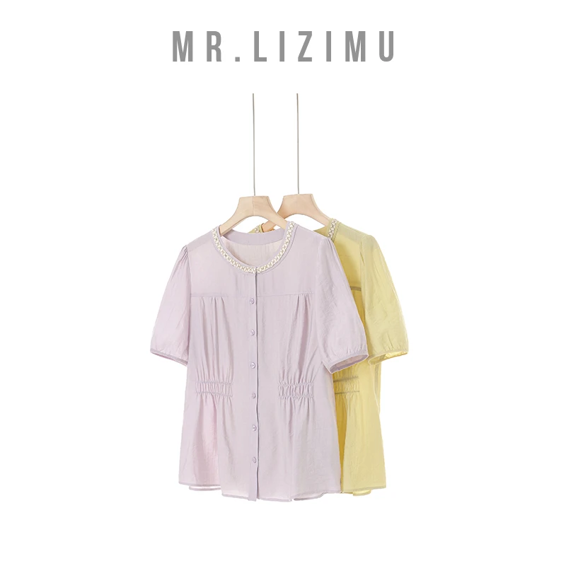 李子木先生时尚洋气简约收腰显瘦圆领小衫2025爆款「夏上新」D6352