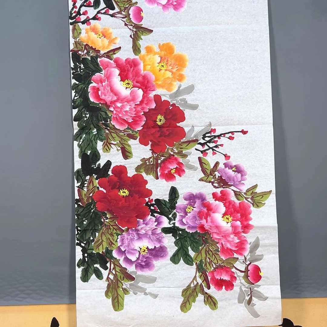国画785 花鸟和蝴蝶在空中