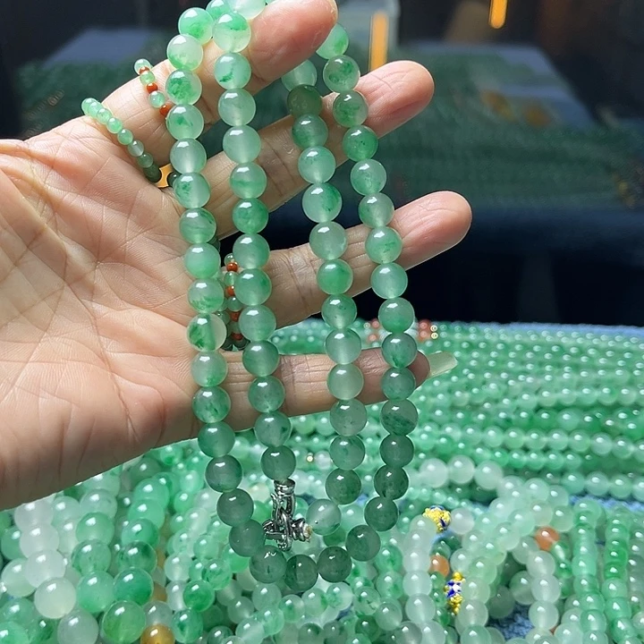 石英质玉合金项链68颗卡8