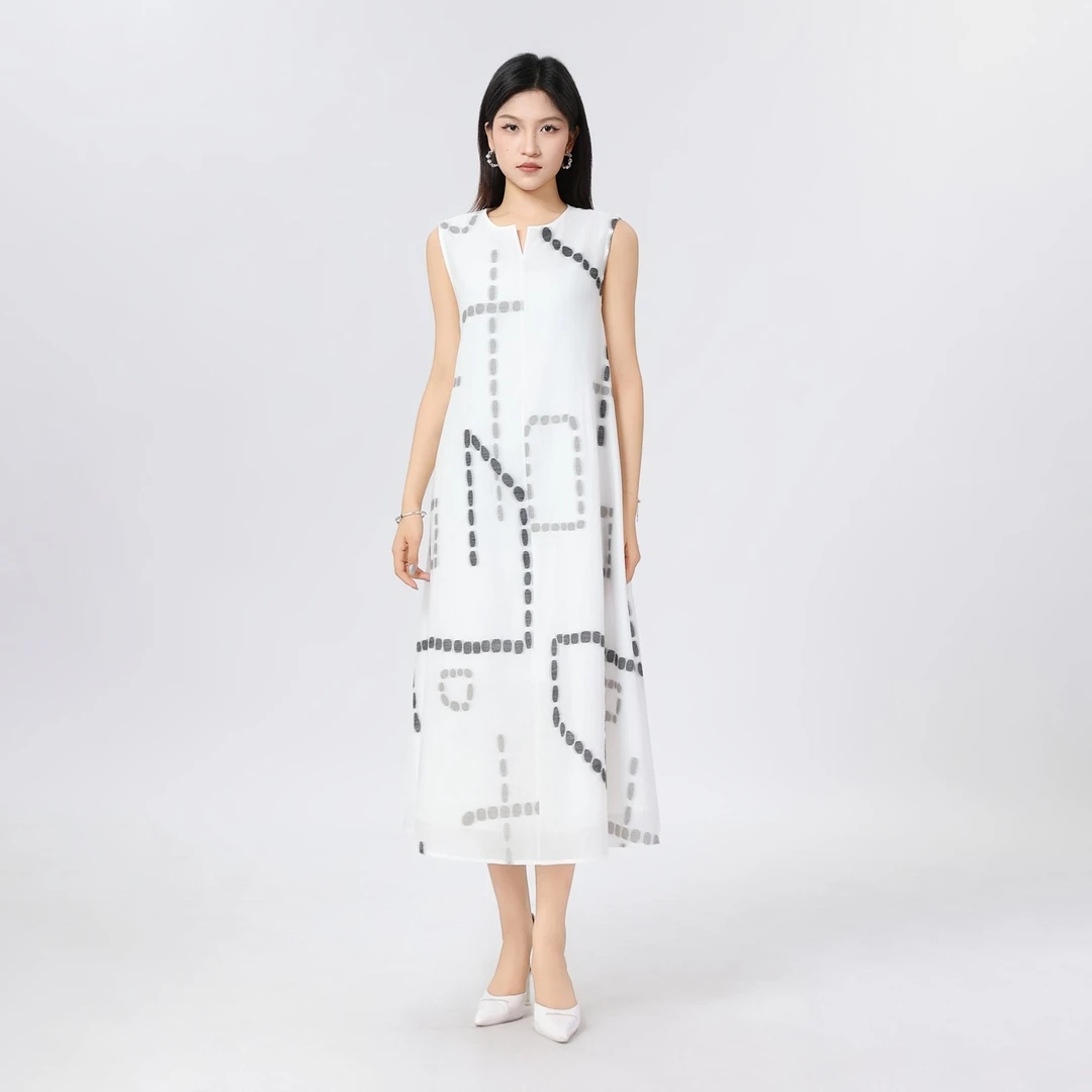AMASS/阿玛施新款时尚气质法式设计中长款连衣裙（附腰带）女550005