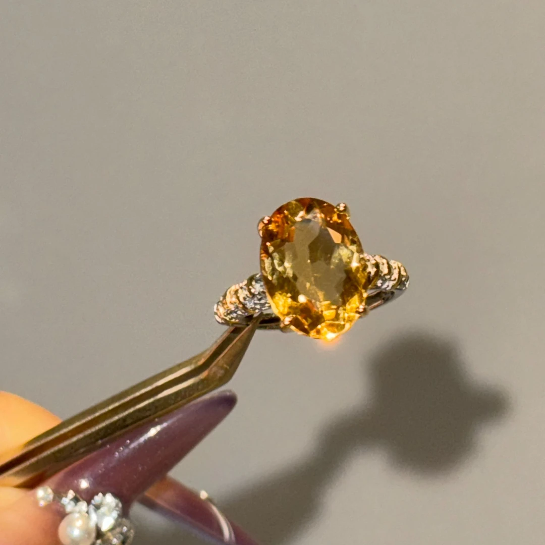 「财气璀璨」黄水晶钻切戒指·甄藏级别·招米必入·多样性发一