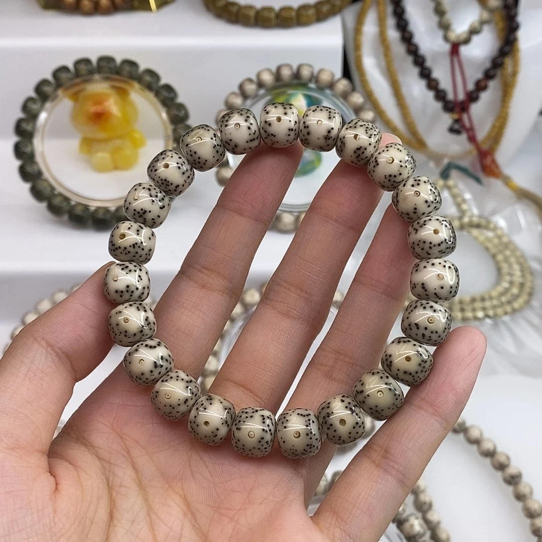 手串星月菩提10青花通体留白H014