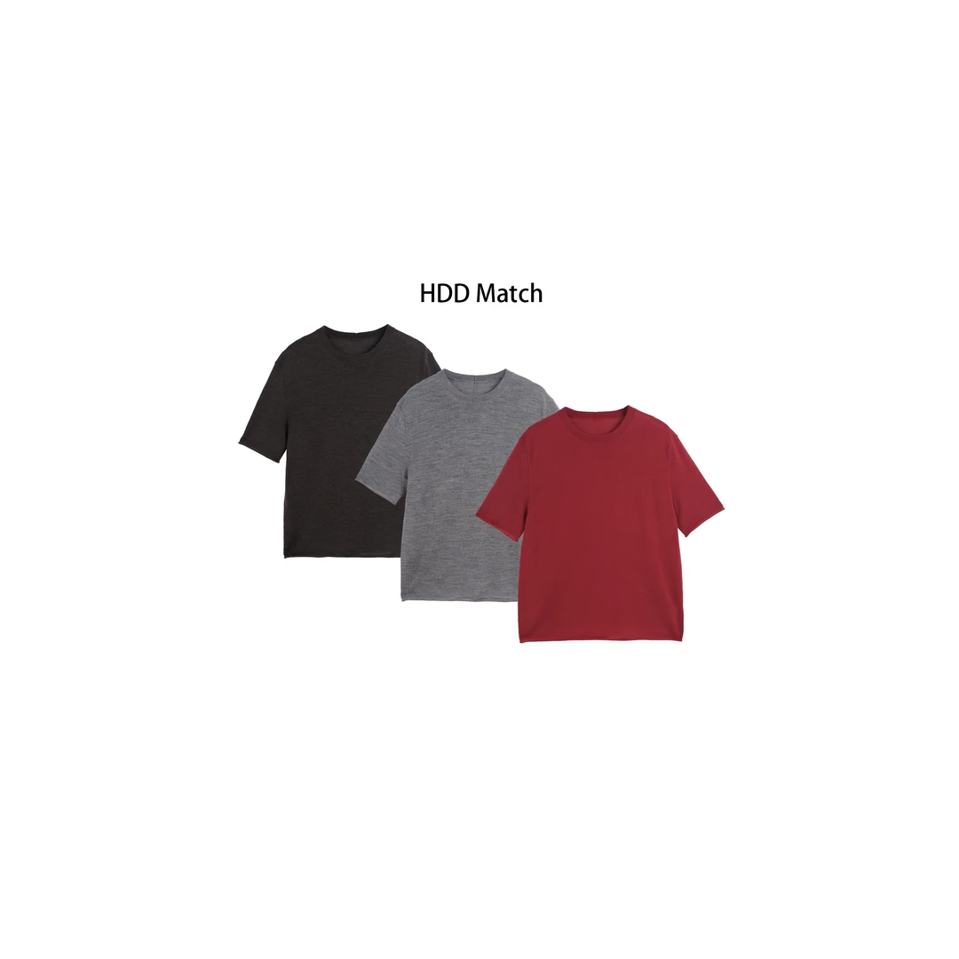 HDD Clothing"简约百搭" 羊毛 秋季女款纯色简约短袖T恤 Y8712