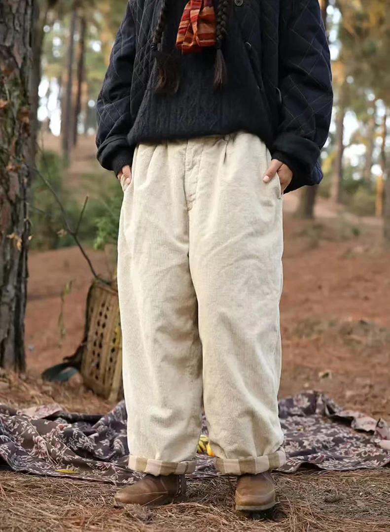 【云雾里】3058亚麻棉混纺棉裤