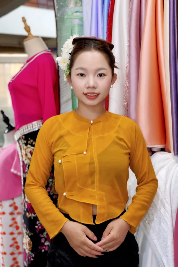 临沧孟定新款复古民族风傣族传统上衣