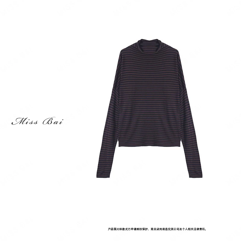 PAMIR-【条纹控】秋冬新款女圆领百搭条纹针织衫18116