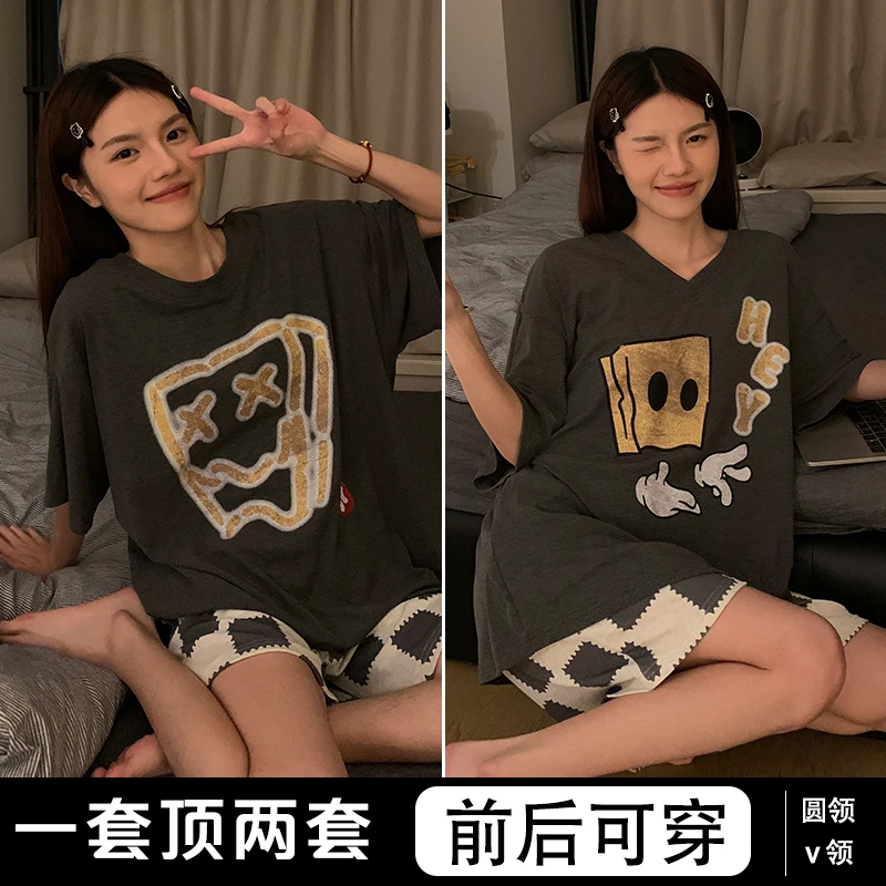 2025年新款爆款夏季睡衣女大学生独特漂亮夏天大码学生家居服套装