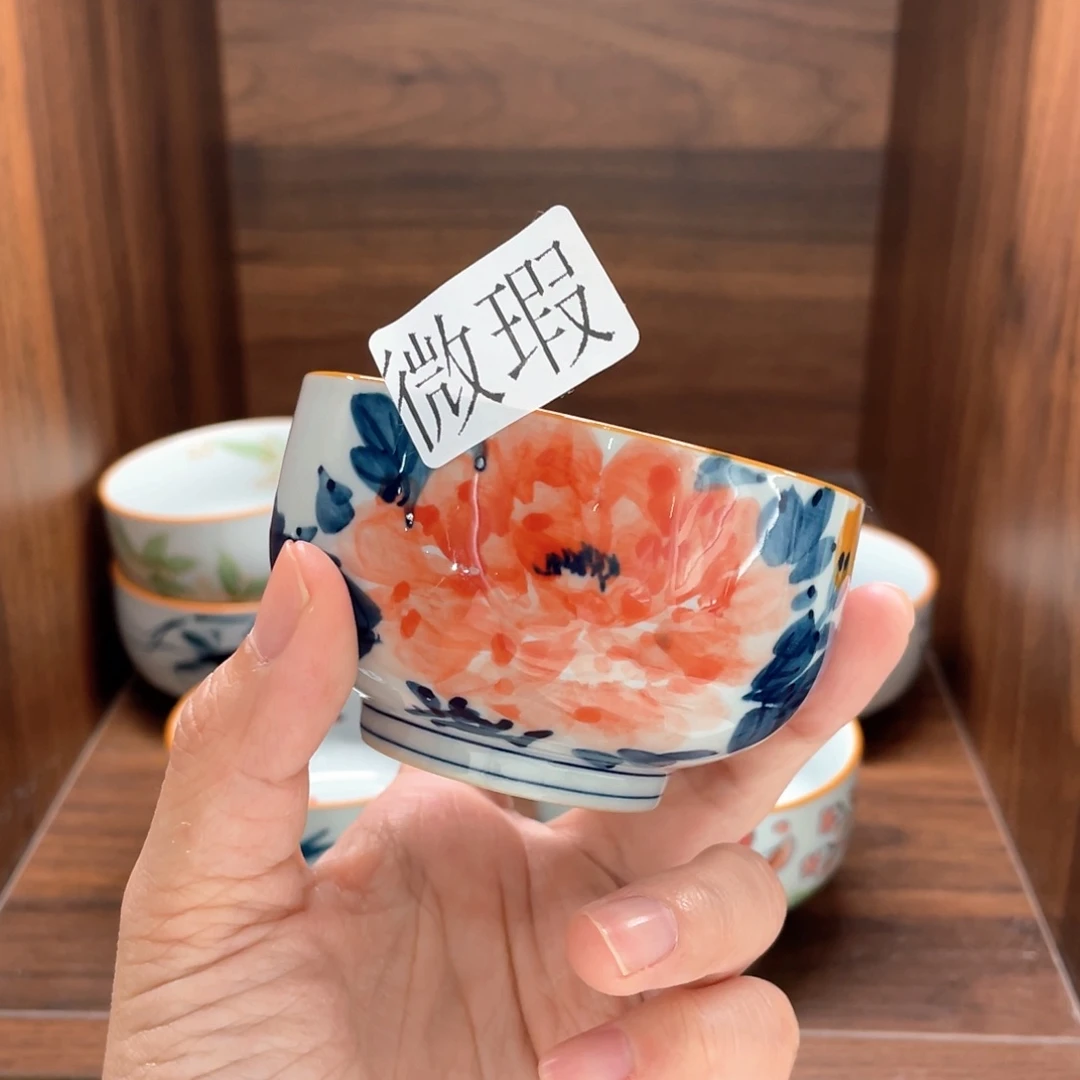 釉下手绘茶具微瑕