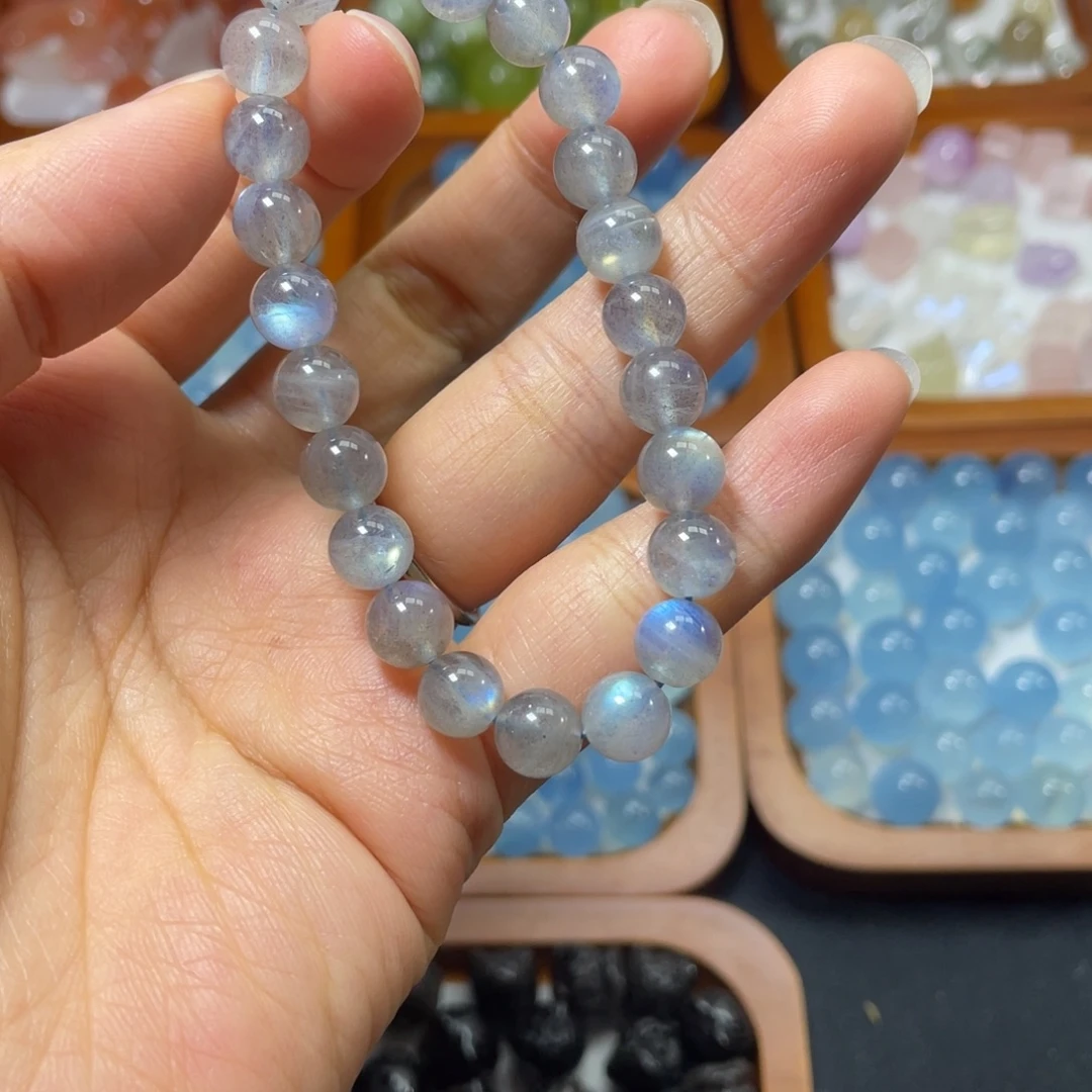 水晶未镶嵌手链灰月