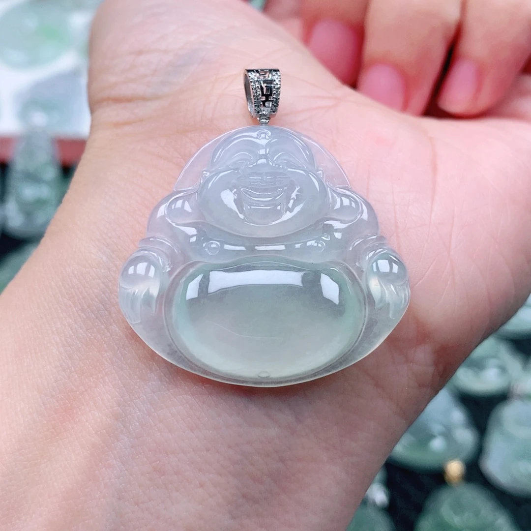 吊坠(不含链)18K金镶嵌翡翠