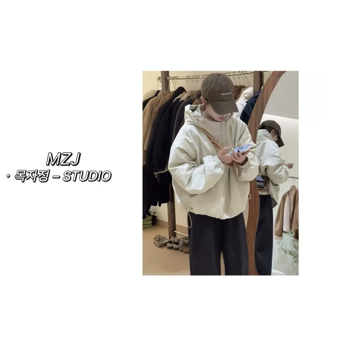 무지징−「南特日落」韩国单！连帽双绳短外套-266-B