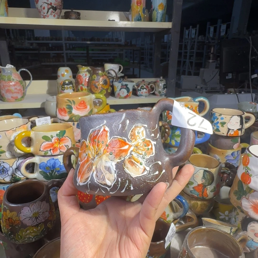 景德镇手工陶瓷釉下彩紫砂微瑕72