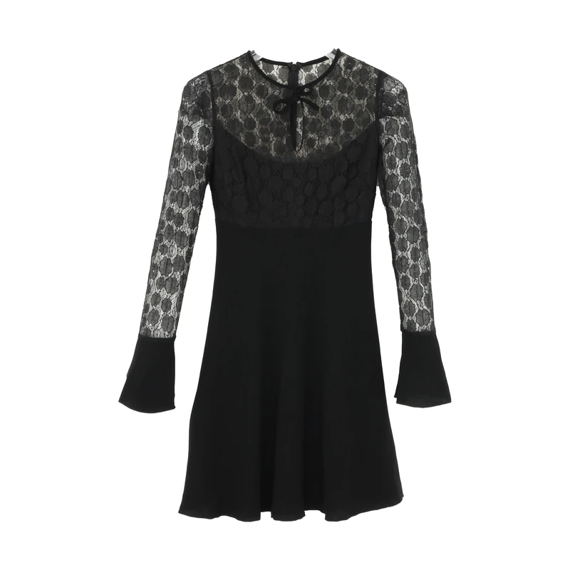 MaxMara 女士黑色修身蕾丝连衣裙MAX124WQ