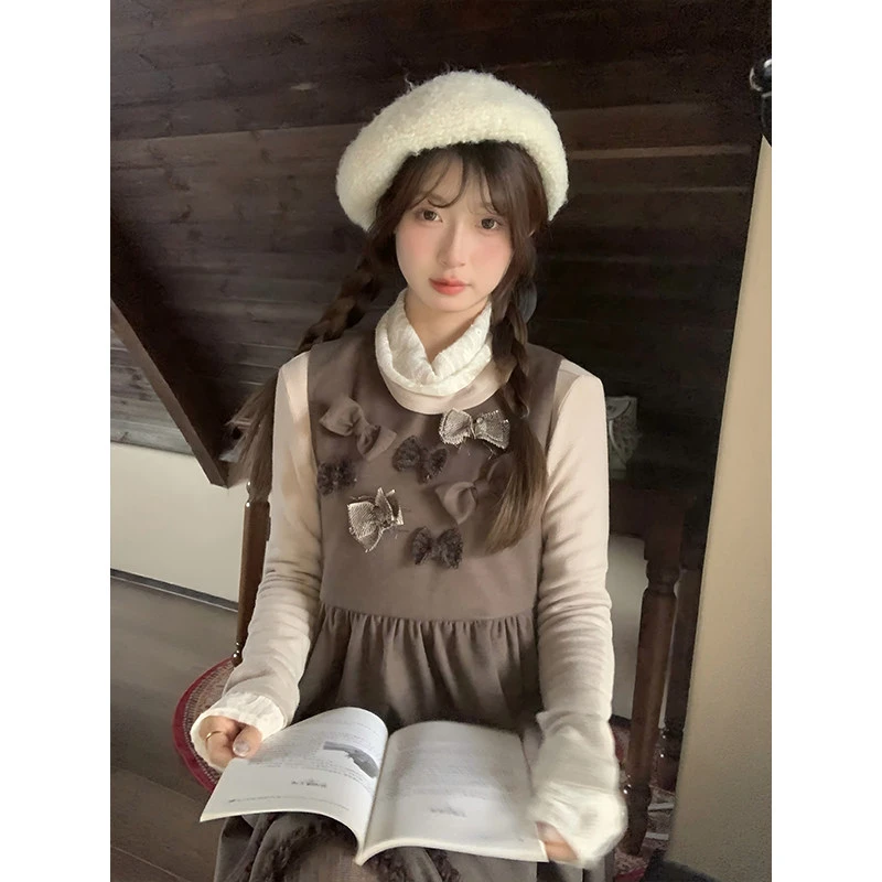 霍里德地图 春季复古堆堆领内搭甜美高领蕾丝长袖t恤打底衫女