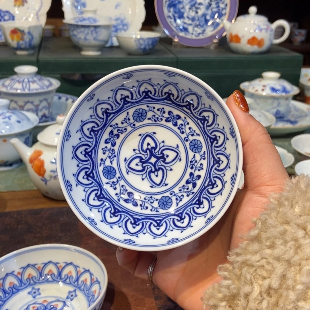 小***.青花宝相谱洱杯杯