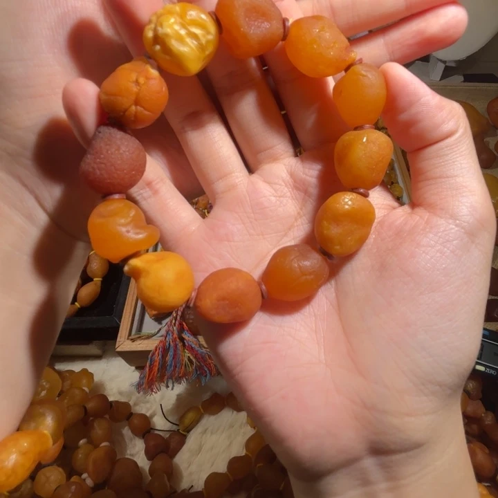 琥珀未镶嵌手链蜜蜡海漂手串