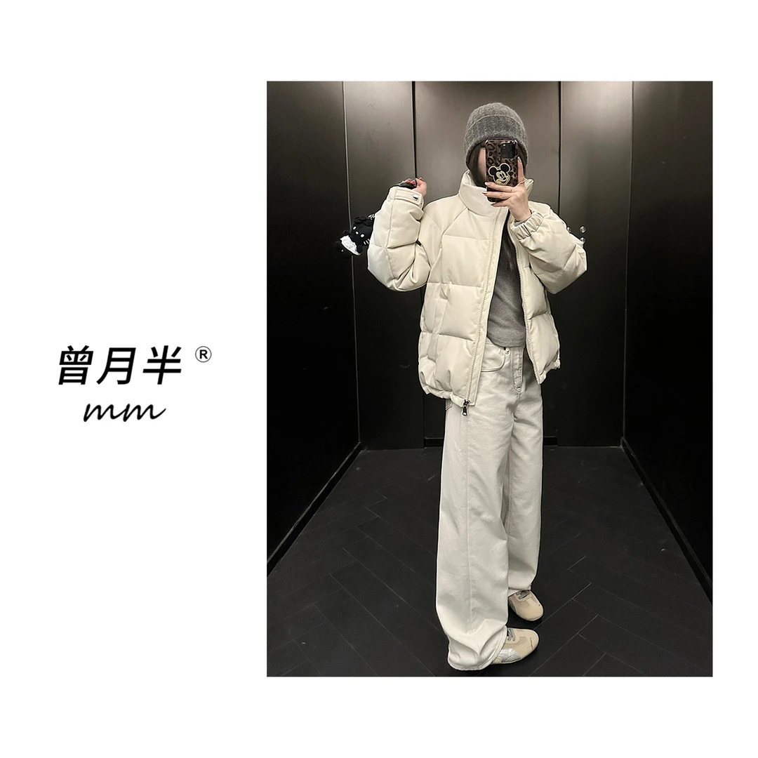 曾月半mm清仓《皮羽绒》可溯源三星90白鸭绒重充绒御寒羽绒服！ZS959