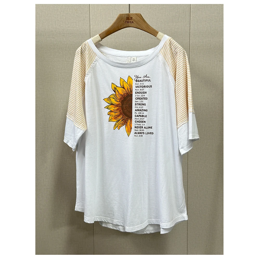 ZM502/ZM503夏季新款宽松印花圆领短袖T恤女