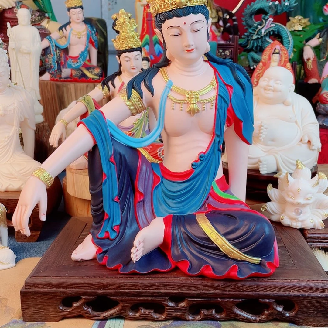 ****花石材自在观音摆件30