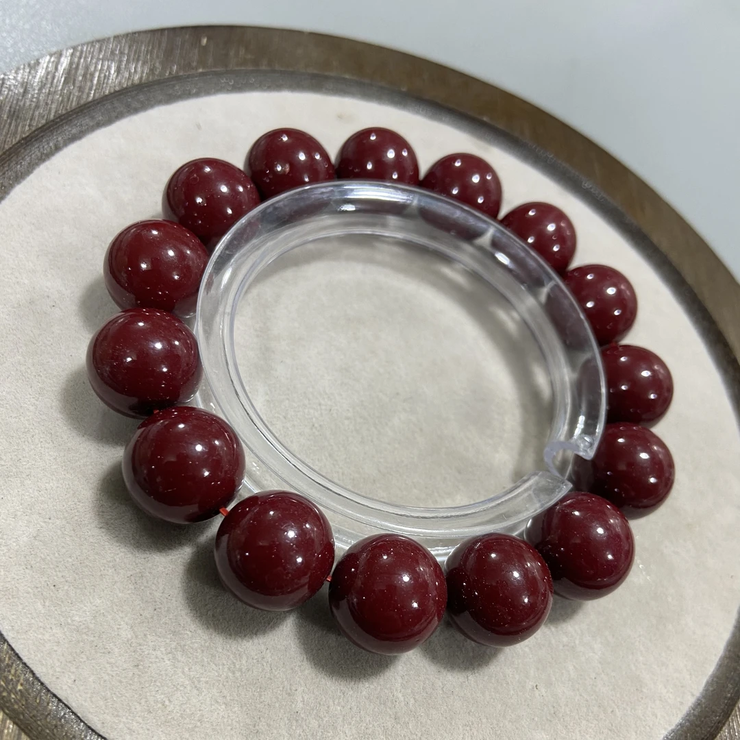 含辰砂工艺品C999辰砂手串 卡1.4圆珠单圈（合成）