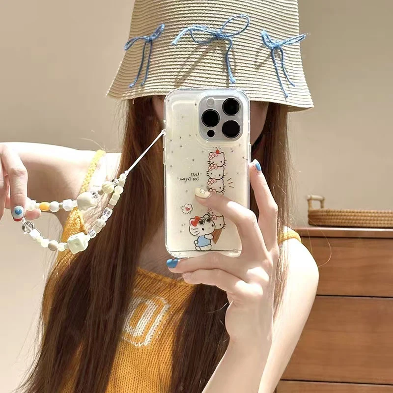 冰淇淋凯蒂猫适用于苹果16promax/女壳iPhone15/14/12/13软plus壳