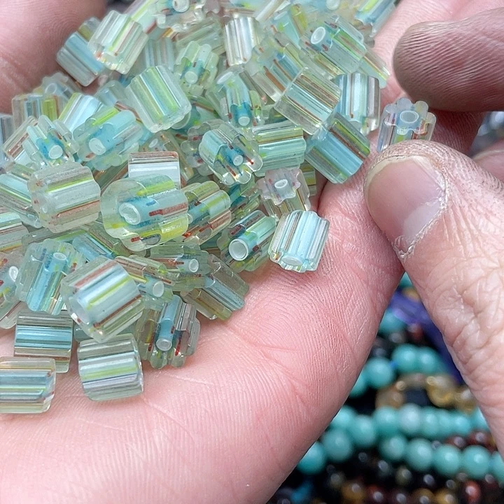 玛瑙/玉髓珠宝半成品合金30个琉璃方糖