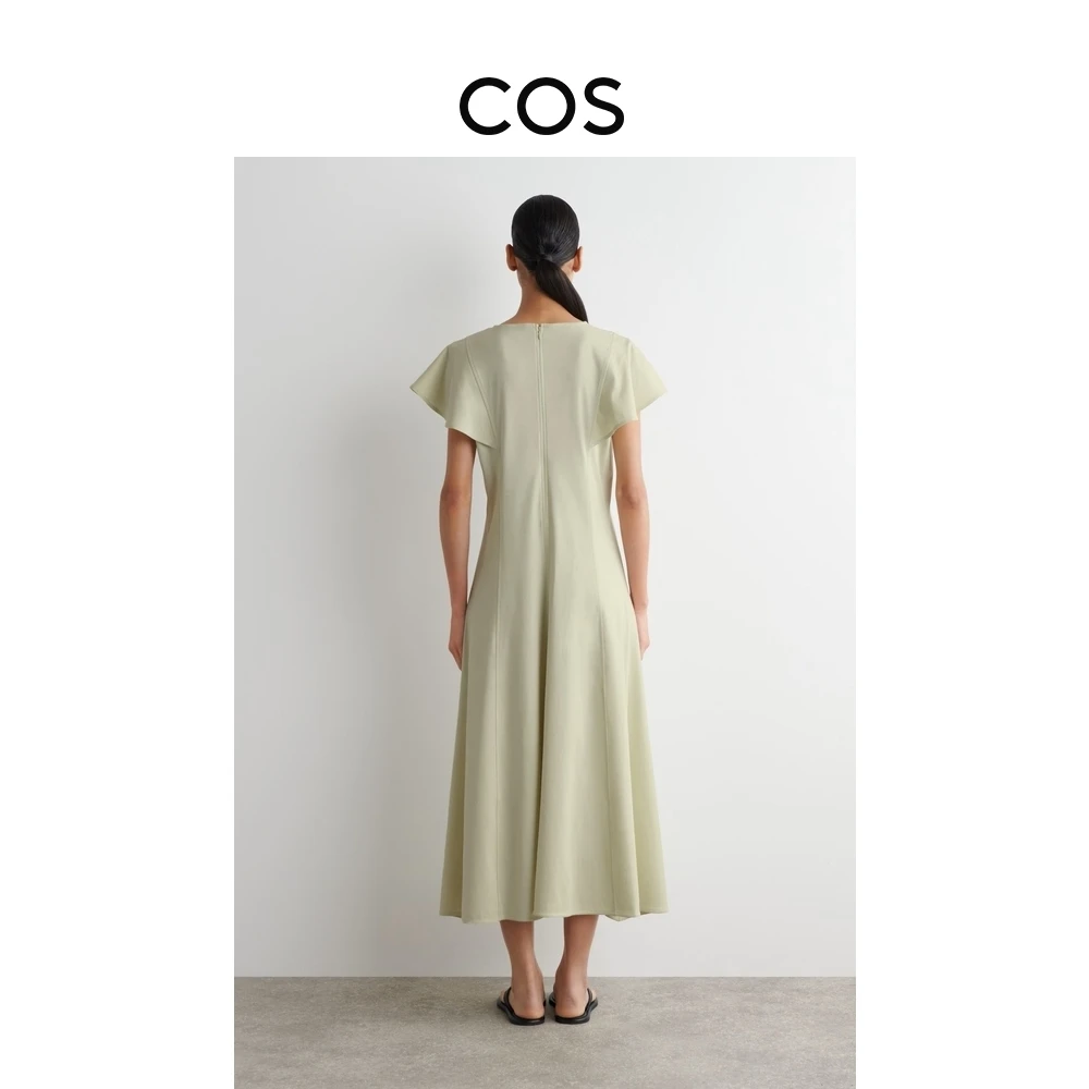 COS女装 标准版型飞袖中长款连衣裙2025夏季新品1272841002