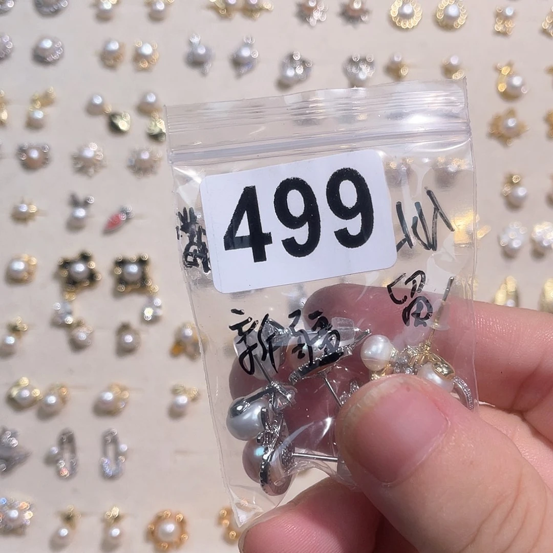 合金淡水珍珠耳饰似***猫