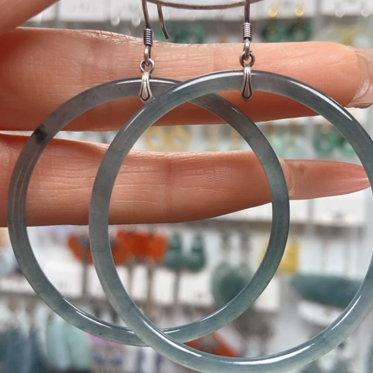 【闪购商品】翡翠耳饰银S925镶嵌耳饰