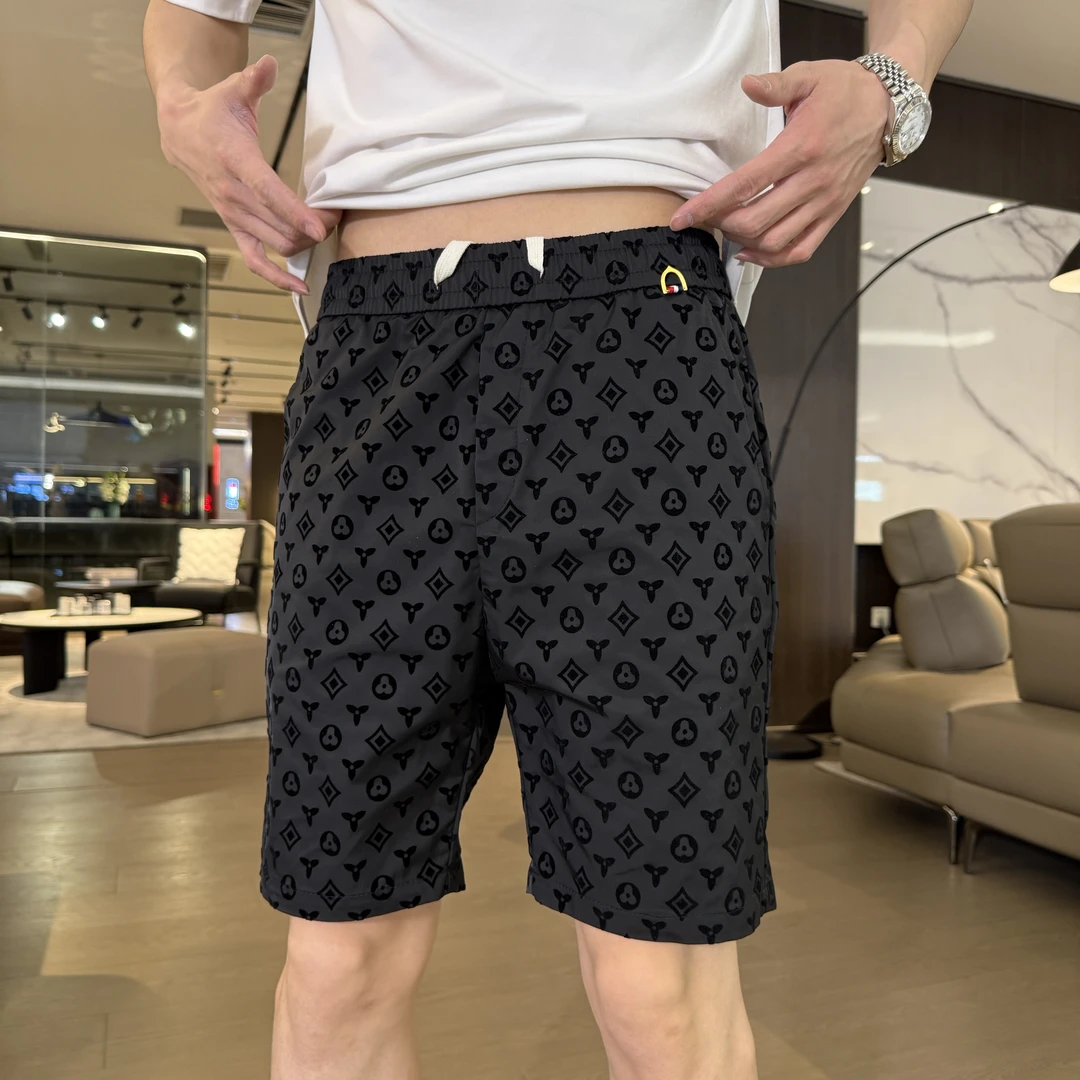 男士25年夏季轻奢欧货时尚百搭潮流植绒短裤