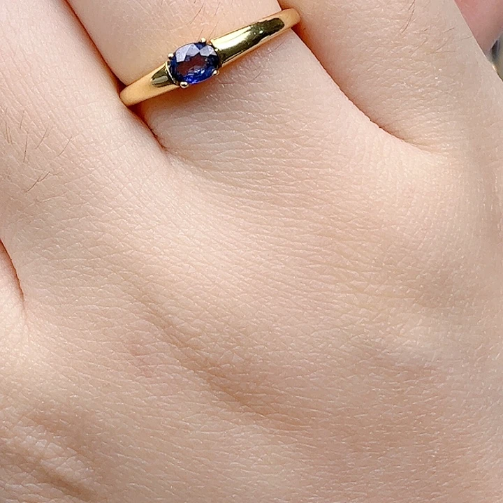 蓝宝石戒指银S925镶嵌